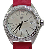Tag Heuer Formula 1 Quartz Mother of Pearl Dial Pink Leather Strap Watch for Women - WBJ131A.FC8252