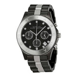 Marc Jacobs Blade Chronograph Black Dial Two Tone Steel Strap Watch for Women - MBM3179