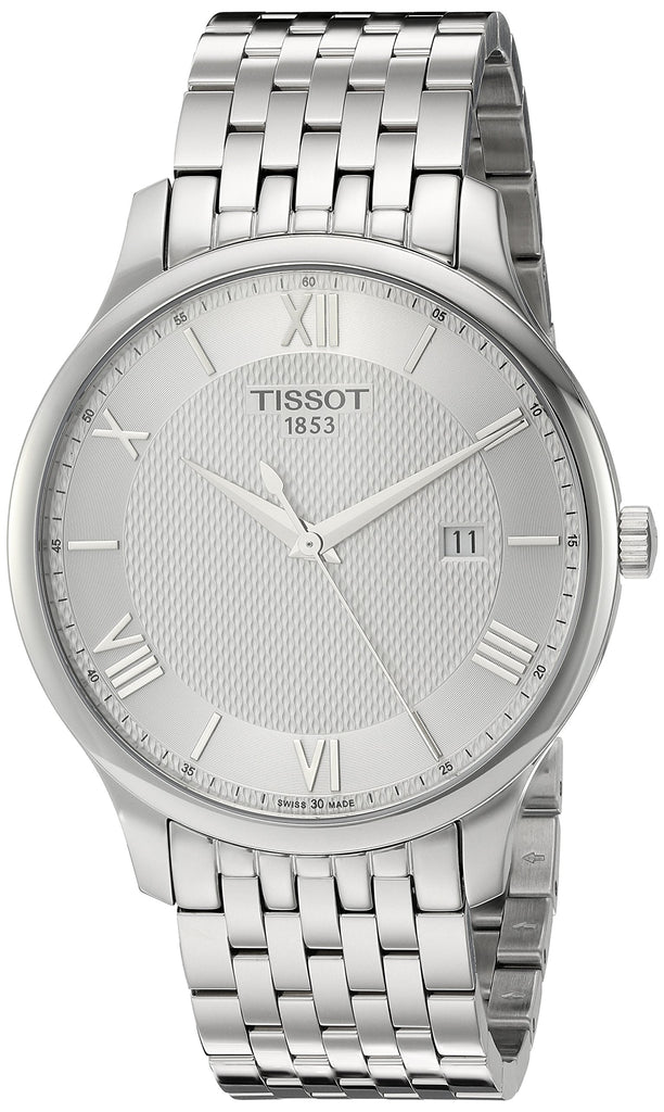 Tissot T Classic Tradition Silver Dial Silver Steel Strap Watch For Men - T063.610.11.038.00