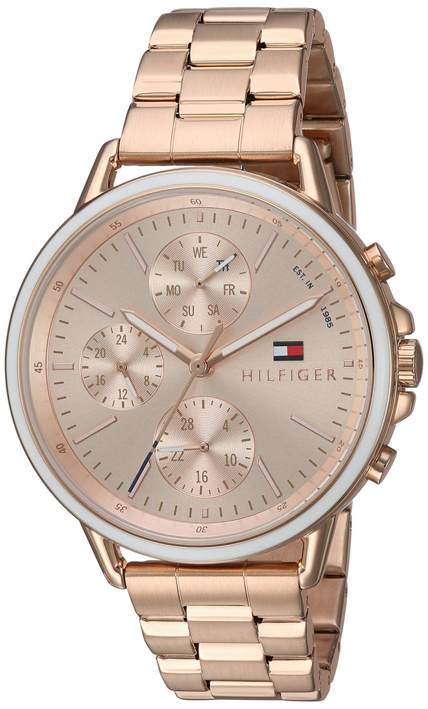 Tommy Hilfiger Carly Rose Gold Dial Rose Gold Steel Strap Watch for Women - 1781788