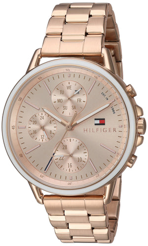 Tommy Hilfiger Carly Rose Gold Dial Rose Gold Steel Strap Watch for Women - 1781788