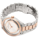 Marc Jacobs Tether Transparent White Dial Two Tone Steel Strap Watch for Women - MBM3436