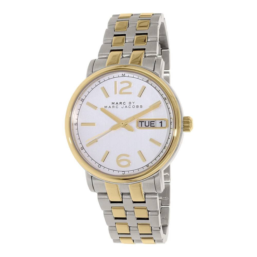 Marc Jacobs Fergus Silver Dial Two Tone Steel Strap Watch for Women - MBM8652