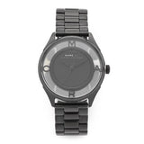 Marc Jacobs Tether Transparent Black Dial Black Steel Strap Watch for Women - MBM3419
