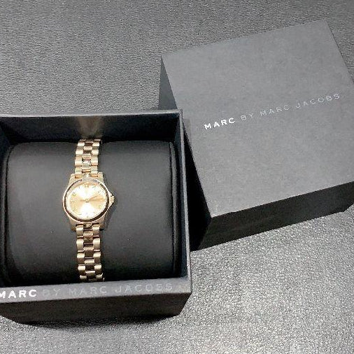 Marc Jacobs Henry Dinky Gold Dial Gold Steel Strap Watch for Women - MBM3199
