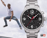 Tissot Chrono XL Black Dial Silver Steel Strap Watch For Men - T116.617.11.057.00