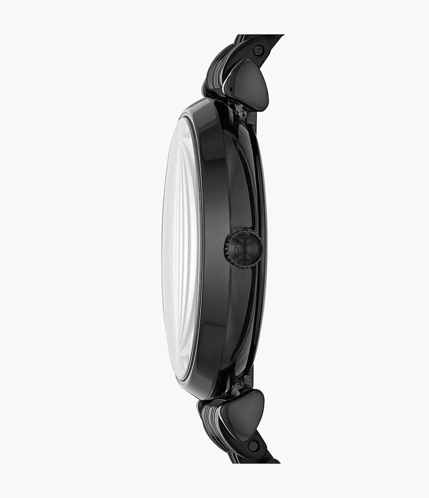 Emporio Armani Gianni T Bar All Black Diamond Dial Watch For Women - AR11245