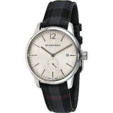 Burberry Classic Round Cream Dial Black Leather Strap Watch for Men - BU10008