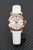 Burberry The City White Dial White Leather Strap Watch for Women - BU9108
