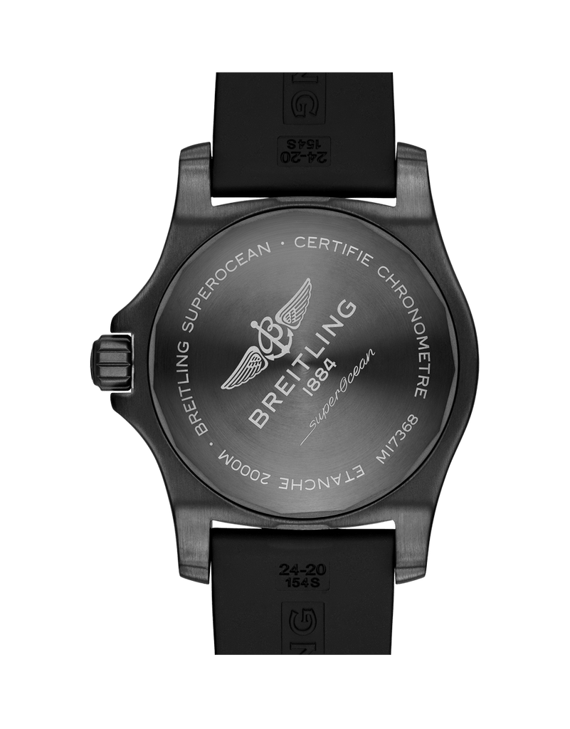 Breitling Superocean Automatic 46mm Yellow Dial Black Rubber Strap Watch for Men - M17368D71I1S1