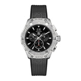 Tag Heuer Aquaracer Chronograph Black Dial Black Rubber Strap Watch for Men - CAY1110.FT6041