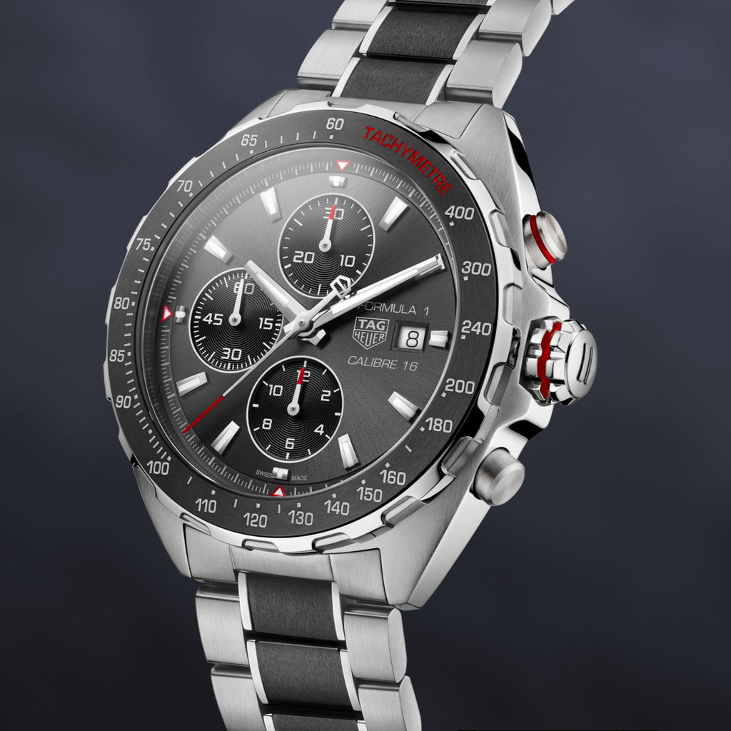 Tag Heuer Formula 1 Automatic Chronograph Grey Dial Two Tone Strap Watch for Men - CAZ2012.BA0970