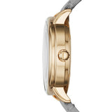 Marc Jacobs Fergus Grey Dial Grey Leather Strap Watch for Women - MBM8654