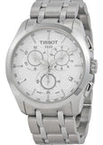 Tissot T Classic Couturier Chronograph White Dial Silver Steel Strap Watch For Men - T101.617.11.031.00