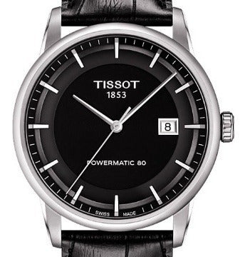 Tissot T Classic Luxury Black Dial Black Leather Strap Watch For Men - T086.407.16.051.00