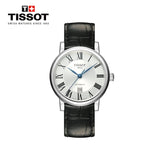 Tissot Carson Premium Automatic Lady Silver Dial Black Leather Strap Watch for Women - T122.207.16.033.00
