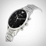 Emporio Armani Beta Chronograph Black Dial Steel Strap Watch For Men - AR1863
