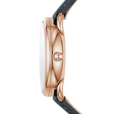 Fossil Tailor White Dial Blue Leather Strap Watch for Women - ES4260