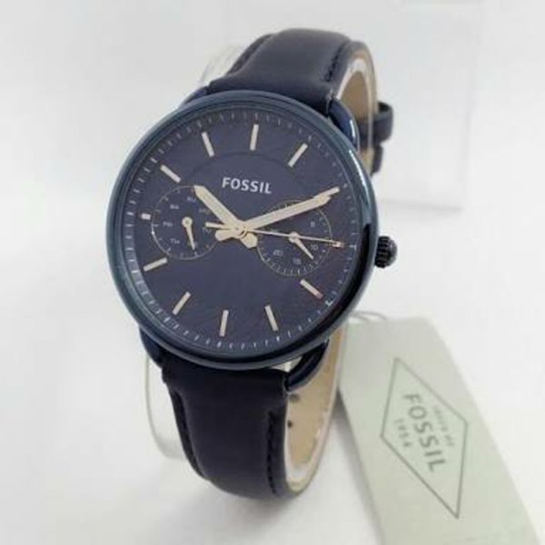 Fossil Tailor Blue Dial Blue Leather Strap Watch for Women - ES4092