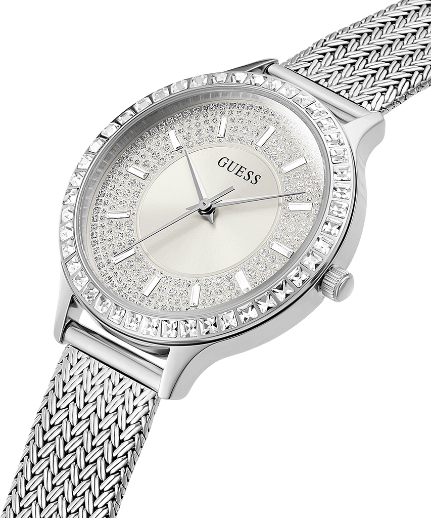 Guess Quartz Silver Dial Willow Stainless Steel Mesh Bracelet Watch For Women - W0836L2