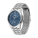 Hugo Boss Officer Chronograph Blue Dial Silver Steel Strap Watch for Men - 1513615