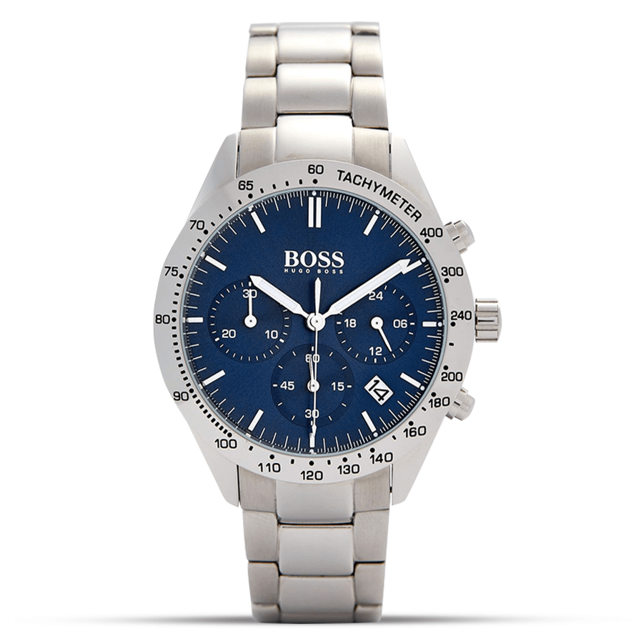 Hugo Boss Talent Blue Dial Silver Steel Strap Watch for Men - 1513582