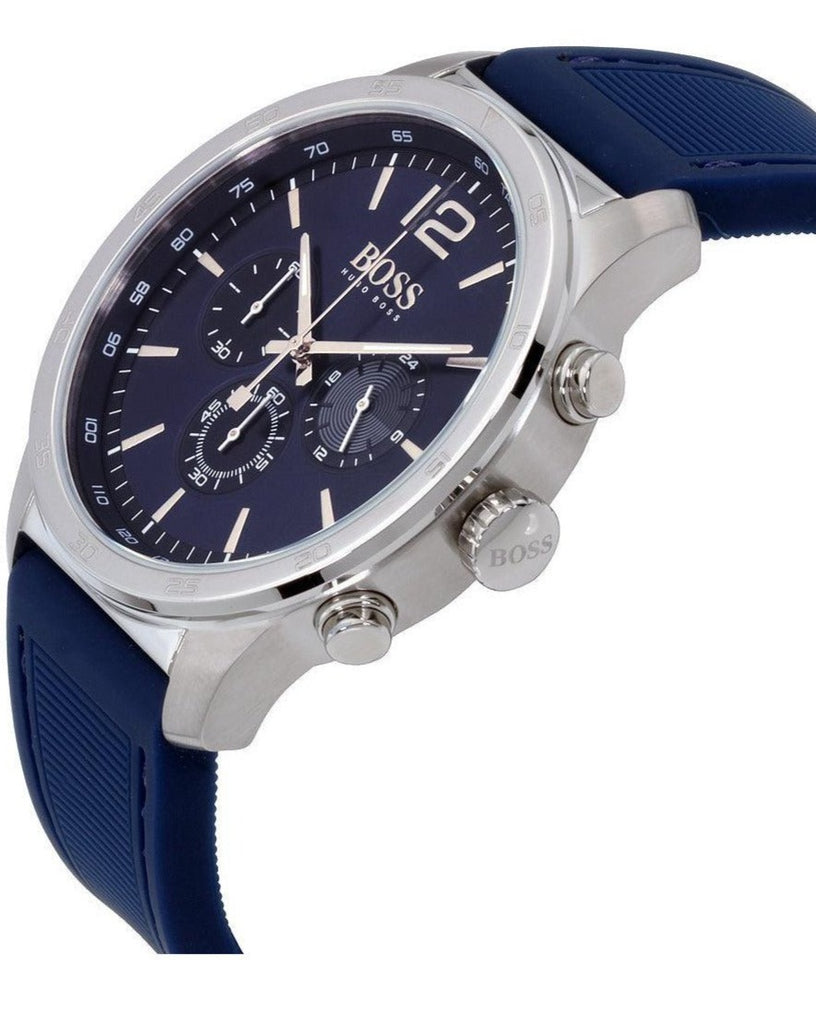 Hugo Boss Professional Chronograph Blue Dial Blue Silicone Strap Watch for Men - 1513526