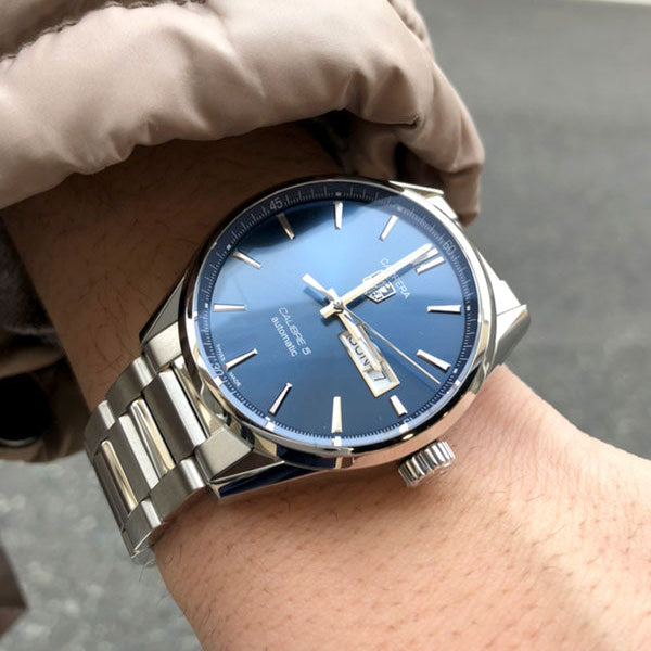 Tag Heuer Carrera Automatic Blue Dial Silver Steel Strap Watch for Men - WAR201E.BA0723