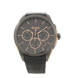 Hugo Boss Onyx Grey Dial Black Leather Strap Watch for Men - 1513366