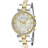 Marc Jacobs Henry Chronograph Silver Dial Two Tone Steel Strap Watch for Women - MBM3197
