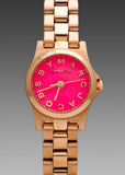 Marc Jacobs Henry Dinky Pink Dial Rose Gold Steel Strap Watch for Women - MBM3203