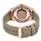 Marc Jacobs Henry Dinky Skeleton Beige Dial Beige Leather Strap Watch for Women - MBM1245