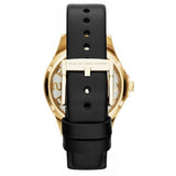 Marc Jacobs Henry Skeleton Black Dial Black Leather Strap Watch for Women - MBM1340