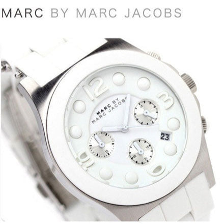 Marc Jacobs Pelly White Dial White Silicone Strap Watch for Women - MBM2565