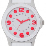 Marc Jacobs Pelly White Dial White Silicone Strap Watch for Women - MBM2588