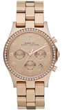 Marc Jacobs Henry Chronograph Rose Gold Dial Rose Gold Steel Strap Watch for Women - MBM3118