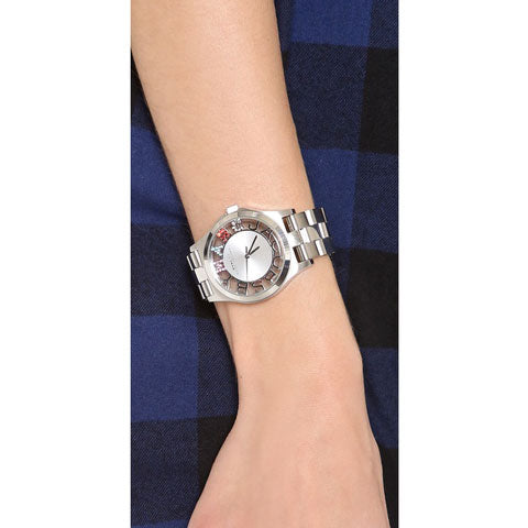 Marc Jacobs Henry Silver Skeleton Dial SIlver Stainless Steel Strap Watch for Women - MBM3262