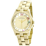 Marc Jacobs Henry Skeleton Gold Dial Gold Steel Strap Watch for Women - MBM3263