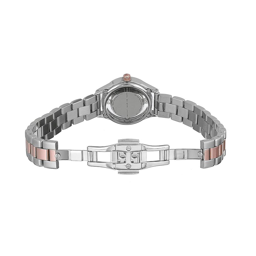 Marc Jacobs Tether Transparent White Dial Two Tone Steel Strap Watch for Women - MBM3418