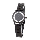 Marc Jacobs Tether Transparent Black Dial Black Steel Strap Watch for Women - MBM3419