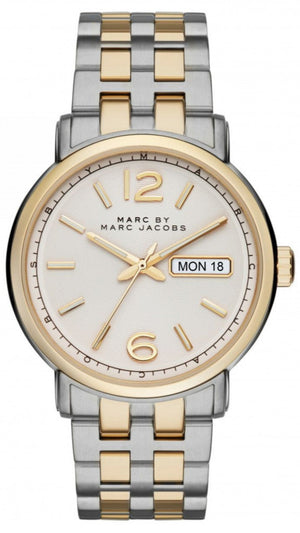 Marc Jacobs Fergus White Dial Two Tone Steel Strap Watch for Men - MBM5079