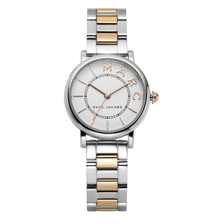 Marc Jacobs Roxy White Dial Two Tone Steel Strap Watch for Women - MJ3553