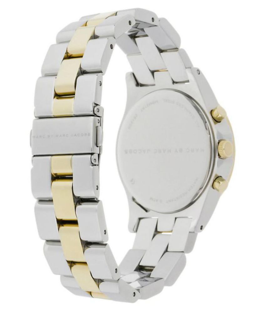 Marc Jacobs Henry Chronograph Silver Dial Two Tone Steel Strap Watch for Women - MBM3197
