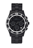 Marc Jacobs Blade Chronograph Black Dial Black Steel Strap Watch for Women - MBM3083