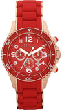 Marc Jacobs Rock Chronograph Red Dial Red Silicone Strap Watch for Women - MBM2577