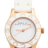 Marc Jacobs Blade White Dial White Leather Strap Watch for Women - MBM1179