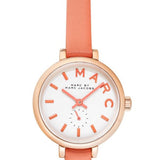 Marc Jacobs Sally White Dial Orange Leather Strap Watch for Women - MBM1355
