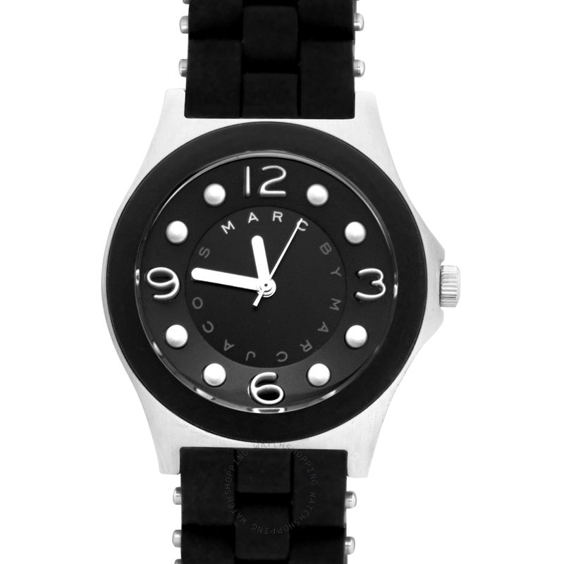 Marc Jacobs Pelly Black Dial Black Silicone Strap Watch for Women - MBM2541