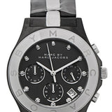 Marc Jacobs Blade Chronograph Black Dial Two Tone Steel Strap Watch for Women - MBM3179