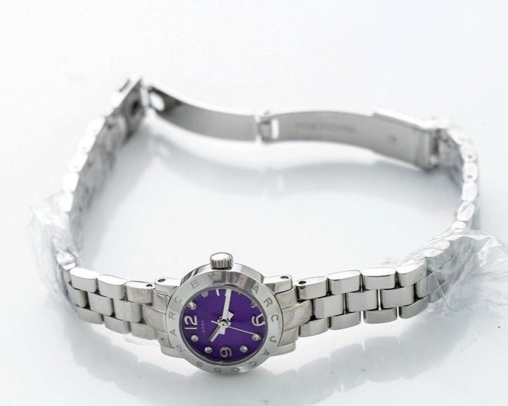 Marc Jacobs Amy Purple Dial Silver Steel Strap Watch for Women - MBM3228